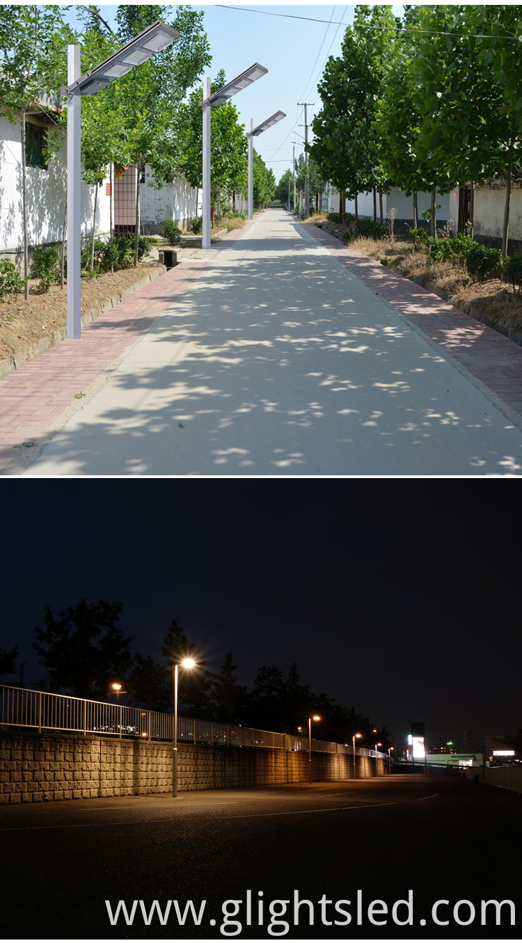 High Lumen Ip65 Waterproof Outdoor 100watt 150watt Intelligent Integrated All In One Solar Led Street Light